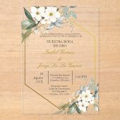 Invitación para boda de oro acryl uitnodigingen (Voorkant)