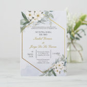 Invitación para boda de oro kaart (Staand voorkant)