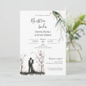 Invitación para Boda español Kaart (Staand voorkant)