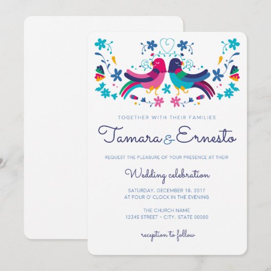 Invitación para boda mexicana kaart (Voorkant / Achterkant)