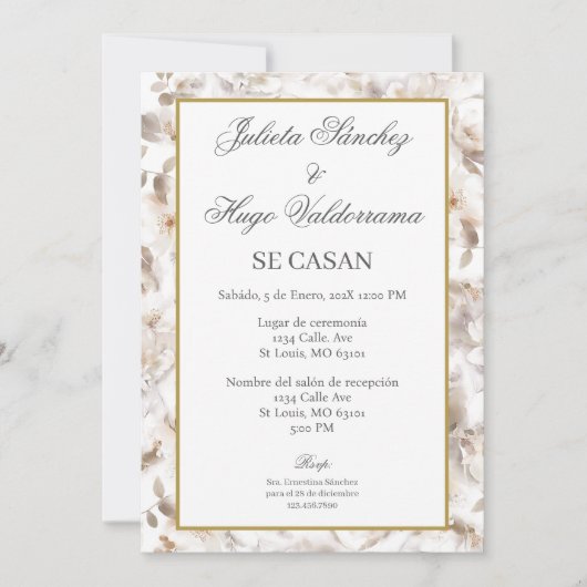 Invitación para boda ramo de flores kaart (Voorkant)