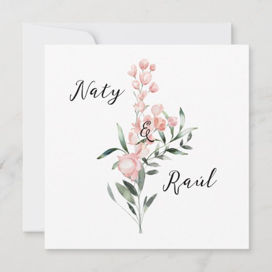 Invitación para Bodas Rosa Pastel Kaart (Achterkant)