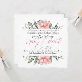 Invitación para Bodas Rosa Pastel Kaart