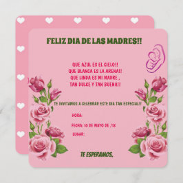 INVITACION PARA EL DIA DE LAS MADRES. KAART