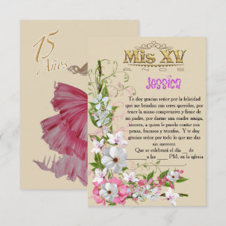 Invitación para fiesta de 15 años kaart
