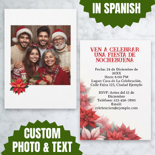 Invitación para Fiesta de Nochebuena con Foto Kaart
