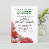 Invitación para Fiesta de Nochebuena Spaans Kaart (Staand voorkant)