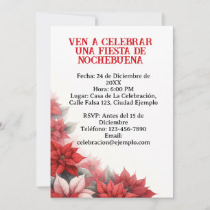 Invitación para Fiesta de Nochebuena Spaans Kaart
