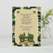 Invitacion para fiesta militar Soldado camuflage Kaart (Staand voorkant)