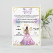 Invitación para fiestas de Quinceaños  Kaart (Staand voorkant)