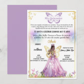 Invitación para fiestas de Quinceaños  Kaart (Voorkant / Achterkant)