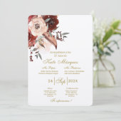 Invitación para xv años con flor kaart (Staand voorkant)