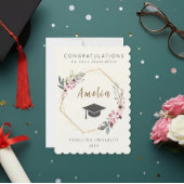 Invitación Personalized graduation ticket with cap Kaart