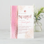 Invitación PixDezines Modern Abstract Tallit Bat M Kaart (Staand voorkant)