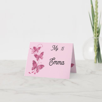 Invitación plegable quinceañera mariposas