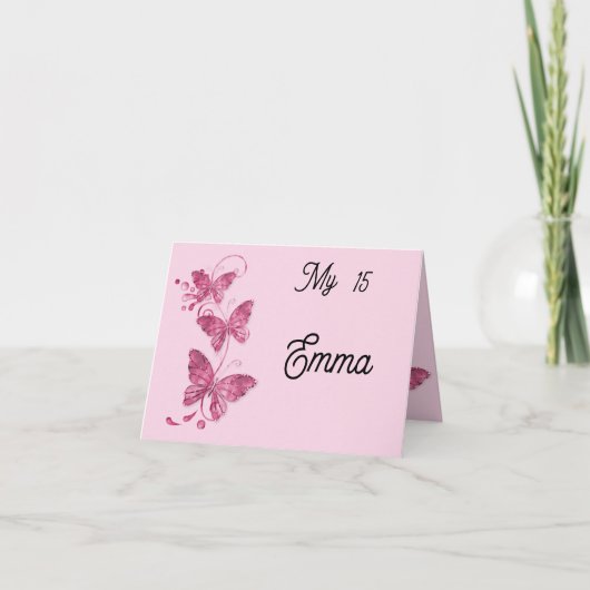 Invitación plegable quinceañera mariposas (Voorkant)