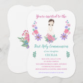 Invitación Primera Comunión CECILIA Kaart (Voorkant / Achterkant)