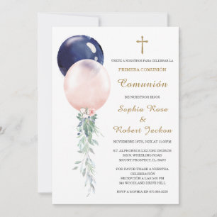 Invitación Primera Comunión Gemelos Kaart