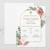 Invitación Primera Comunión Niña Kaart (Voorkant / Achterkant)