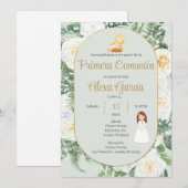 Invitación Primera Comunión Niña Kaart (Voorkant / Achterkant)