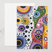 Invitación Psicodélica Retro. Invitación a fiesta Kaart (Voorkant / Achterkant)