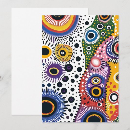 Invitación Psicodélica Retro. Invitación a fiesta Kaart (Voorkant / Achterkant)