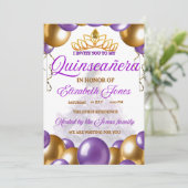 INVITACION QUINCE AÑOS  KAART (Staand voorkant)