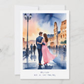 Invitación Rome Coliseum Colorful Cityscape Weddin Kaart (Voorkant)
