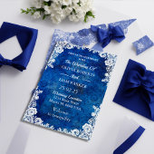 Invitación Royal Blue Ocean bruiloft uitnodiging m