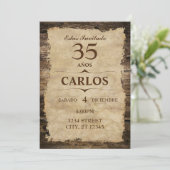 INVITACIÓN RÚSTICA KAART (Staand voorkant)