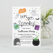 Invitación Schattigee Halloween Feestuitnodiging Kaart (Staand voorkant)