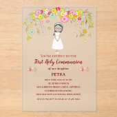 Invitación sobre acrílico PETRA Primera Comunión Acryl Uitnodigingen (Voorkant)