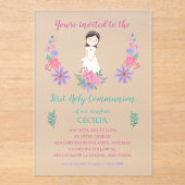 Invitación sobre acrílico Primera Comunión CECILIA Acryl Uitnodigingen (Voorkant)