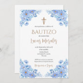 Invitación Spanish Baptism Boy invitation  Kaart (Voorkant / Achterkant)