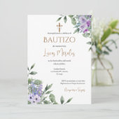 Invitación Spanish Baptism Boy invitation  Kaart (Staand voorkant)