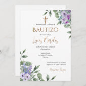 Invitación Spanish Baptism Boy invitation  Kaart (Voorkant / Achterkant)