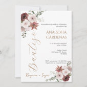 Invitación Spanish Baptism Girl invitation pink Kaart (Voorkant)