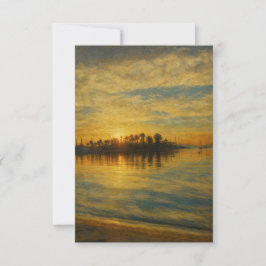 Invitación Sunset over a Mediterranean Harbour Kaart