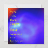 Invitación -Te invito a mi Fiesta - Azul y Naranja Kaart (Achterkant)