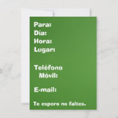 Invitación -Te invito a mi Fiesta - Flores Blancas Kaart (Achterkant)