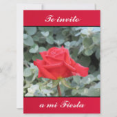 Invitación - Te invito a mi Fiesta - La Rosa Roja Kaart (Voorkant)