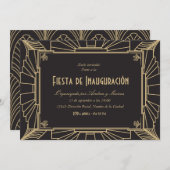 Invitación temática de 1920 fiesta de inauguración kaart (Voorkant / Achterkant)