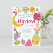 Invitación Tuttifrutti Birthday Invitation Kaart (Staand voorkant)