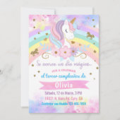 Invitación Unicorn head birthday invitation, Spani Kaart (Voorkant)