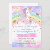 Invitación Unicorn head birthday invitation, Spani Kaart (Voorkant / Achterkant)