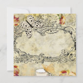 Invitación vintage tazas y mariposas decoupage kaart (Achterkant)