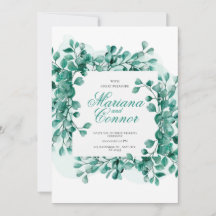 Invitación Watercolor Greenery Botanical Wedding I