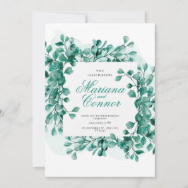 Invitación Watercolor Greenery Botanical Wedding I Kaart