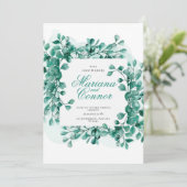 Invitación Watercolor Greenery Botanical Wedding I Kaart (Staand voorkant)