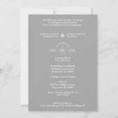 Invitación Wedding Grey Fancy Ornament Lace Effect Kaart (Achterkant)